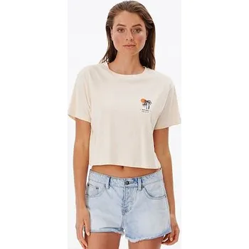 Pánské tričko Tričko Rip Curl TROPIC SUN CROP TEE Off White velikost L