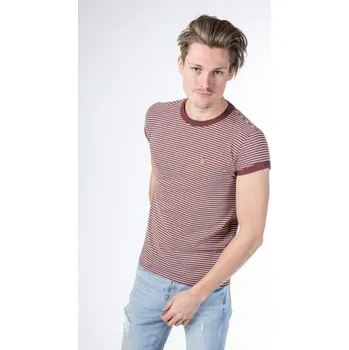 Dámské tričko Tričko Alife and Kickin NIC A Burgundy Stripes velikost M