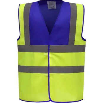 pracovní vesta Yoko Vesta HVW100 Hi-Vis, výstražná COT79W100zx813-royal blue/ 3XL Modrá královská/žlutá fluorescent