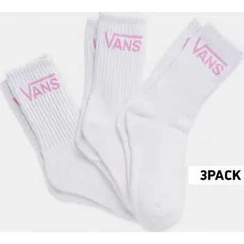 Dámské ponožky Ponožky Vans CLASSIC CREW WMNS 6.5-10 3PK White/Fuchsia Pink velikost O/S