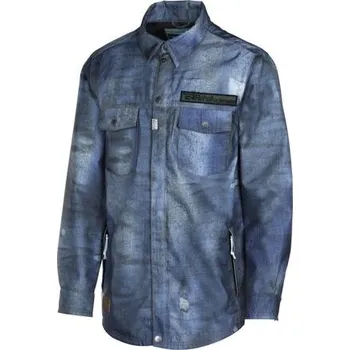Pánská bunda Bunda Rehall SHIRT-R used denim AOP velikost L
