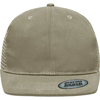 Kšiltovka Myrtle Beach Kšiltovka 6 Panel Flat Mesh Peak s rovným kšiltem Barva: Khaki