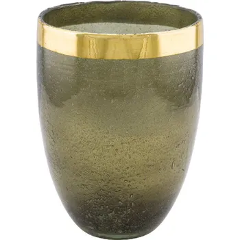 Svícen Svícen, zelená/zlatá, 18,5x26cm * (DOPRODEJ)|Ego Dekor