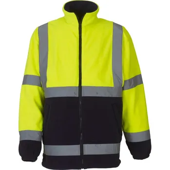 Pracovní oblečení Yoko Bunda HVK08 Hi-Vis, fleecová, výstražná COT79VK08zw713-hi vis yell 3XL Žlutá fluorescent/navy