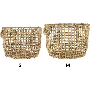 Úložný box Ručně pletený kulatý koš z vodního hyacintu Velikost: M