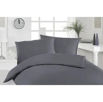 Povlečení Florella Krepové povlečení Uni Garnitur Schiefer Rozměr: 70x90 + 140x200 cm - loznice21.cz