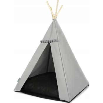 Pelíšek pro psa Stan, pelíšek Tipi pro kočky s dekou a stabilizátorem - Černá, M