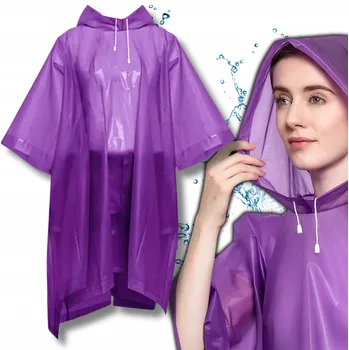 Fialové nepromokavé pončo do deště unisex na kolo, motorku