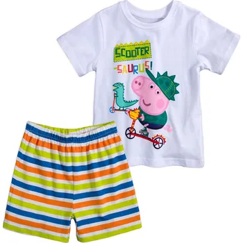 Chlapecké pyžamo Dětské pyžamo PEPPA PIG SCOOTER bílé Velikost: 92