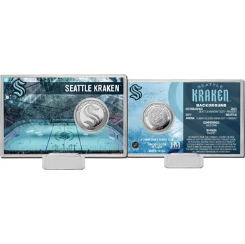 Sběratelský sportovní předmět Highland Mint Sběratelská Pamětní mince Seattle Kraken NHL Team History Silver Coin Card Limited Edition od 5000