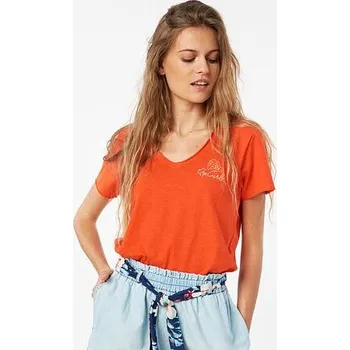 Pánské tričko Tričko Rip Curl LUNAR TIDES V NECK TEE Red velikost L