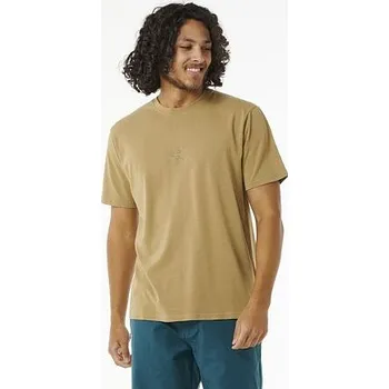 Pánské tričko Tričko Rip Curl SEARCHERS EMBROIDERY TEE Dark Khaki velikost XXL