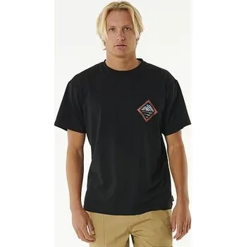 Pánské tričko Tričko Rip Curl VAPORCOOL JOURNEYS PEAK TEE Black velikost L
