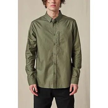 Pánská móda Košile Globe FOUNDATION LS SHIRT Olive velikost L