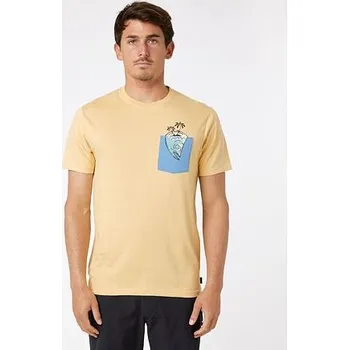Pánské tričko Tričko Rip Curl INDA POCKET TEE Washed Yellow velikost XL