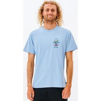 Pánské oblečení Tričko Rip Curl SEARCH ICON TEE Bells Blue velikost L
