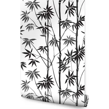 Fototapeta Tapeta černobílý bambusový les do ložnice