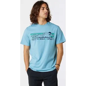 Pánské oblečení Tričko Rip Curl DOWN THE LINE STRIPE S/S TEE Dusty Blue velikost L