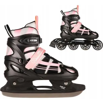 Kolečkové brusle Brusle 2v1 2v1 kolečkové brusle nastavitelné vel 31-34 Nils růžové