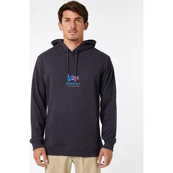 Pánská mikina Mikina Rip Curl HOODED FLEECE PRINT Washed Black velikost L