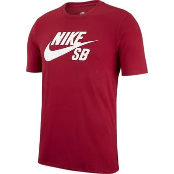 Pánské tričko Tričko Nike SB LOGO T-SHIRT Red Crush/White velikost M