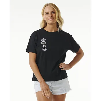 Tričko Rip Curl QUEST RELAXED TEE Black velikost XS