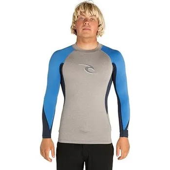 Pánské tričko Lykra Rip Curl WAVE L/SL UV TEE Light Grey Heat velikost XL