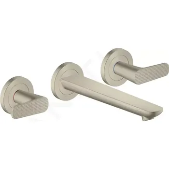 Vodovodní baterie Axor Citterio C Umyvadlová baterie pod omítku, s výpustí, 3-otvorová instalace, EcoSmart, kartáčovaný nikl, 49071820