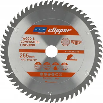 Řezný kotouč Norton kotoučová pila 255 mm x 30 mm x 60 z dřeva