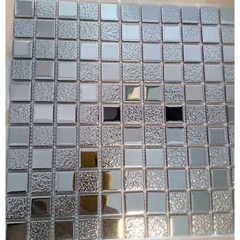 Obklad Skleněná mozaika Midas 30 x 30 cm, odstíny šedé a stříbrné