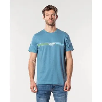 Pánská móda Tričko Rip Curl MAMA HORIZON S/S TEE Dusty Blue velikost XL
