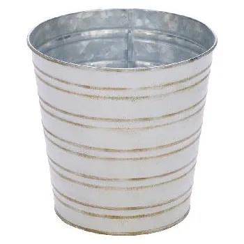 Květináč Obal na květináč, zinek, bílá, 15,5x15,5x15,5c (DOPRODEJ)|Ego Dekor