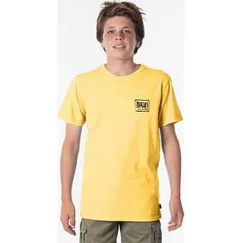 Pánské tričko Tričko Rip Curl NATIVE GLITCH TEE-BOYS Washed Yellow velikost 12