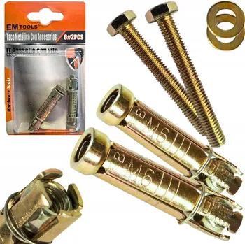 Spojovací materiál KOVOVÁ ROZPĚRNÁ KOTVA s pouzdrem, šroub M6 x 50 mm, hmoždinka DO BETONU, 2 ks