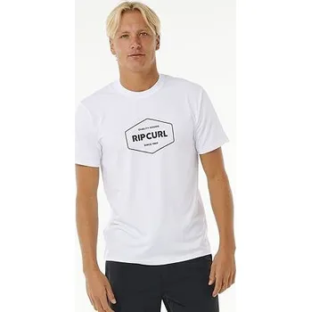 Pánské oblečení Lykra Rip Curl STAPLER UPF S/S White velikost L
