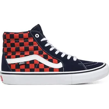 Pánské tenisky Boty Vans SK8-HI PRO (Checkerboard) Navy/Orange velikost 36.5