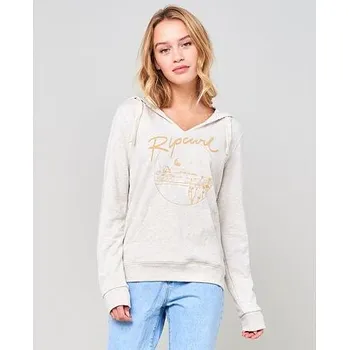 Pánská mikina Mikina Rip Curl FLEECE V HOODIE FRONT PRT Ecru Marle velikost M