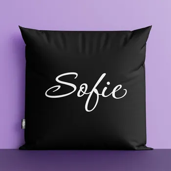 Dekorativní polštářek Polštář s vlastním textem černý