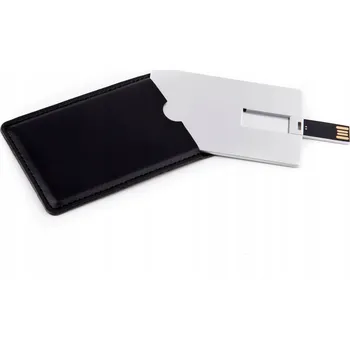 USB flash disk Flash disk MemoRabbit Kovová karta stříbrná + Gravírování + Kožené pouzdro 1 GB USB 2.0 stříbrný