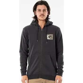 Pánská mikina Mikina Rip Curl ICON CUT OUT ZIP THRU Washed Black velikost S