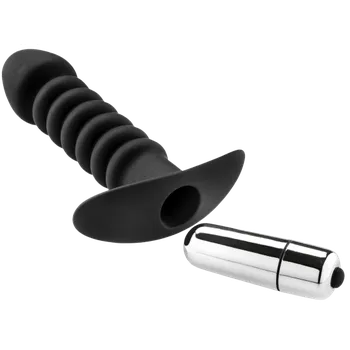 Anální kolík ZENN Premium Ribbed Butt Plug with Strong Vibrating Bullet