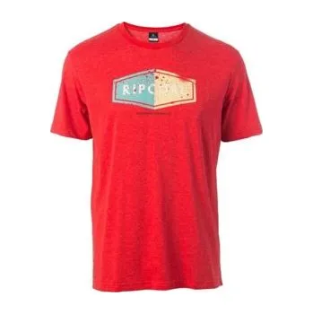 Pánské tričko Tričko Rip Curl LOSANGE LOGO TEE Ribbon Red Marl velikost S