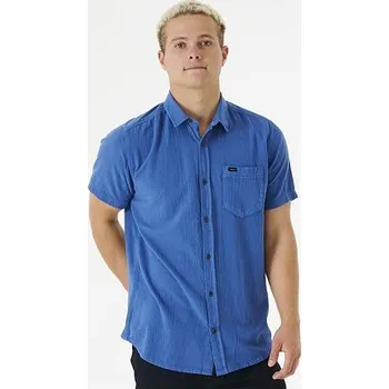 Pánská košile Košile Rip Curl WASHED S/S SHIRT Sparky Blue velikost S