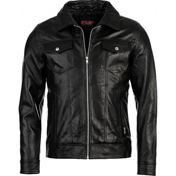 Pánská casual bunda Pánská Kožená Bunda Denim Elair Brixton Černá Velikost: L