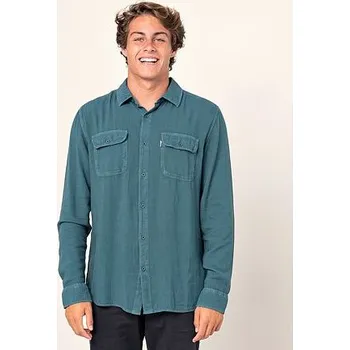 Pánská móda Košile Rip Curl L/S ECO VENTURA SHIRT Mid Blue velikost L