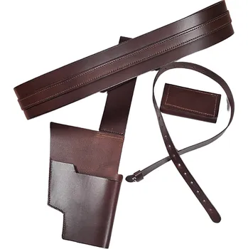 Karnevalový doplněk imago Pašerácký opasek s pouzdrem - Hnědý, opasek s pouzdrem Pro leváka (hnědá)