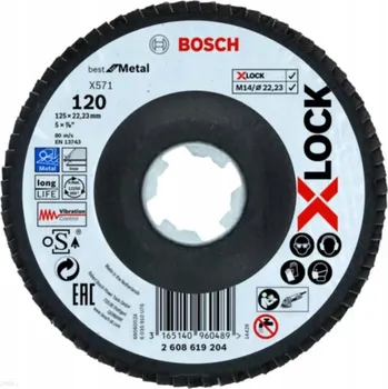 Příslušenství k brusce BOSCH LAMELOVÝ KOTOUČ 125mm ZRNITOST 120 X-LOCK NA KOV