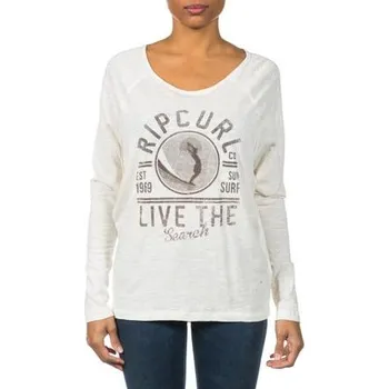 Pánské oblečení Tričko Rip Curl LIVE THE SEARCH TEE Vanilla Marle velikost XS