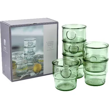 Sklenice San Miguel Sklenice AUTHENTIC, pr.9x9cm|0,3L, box 6ks, sv. zelená (DOPRODEJ)|Ego Dekor