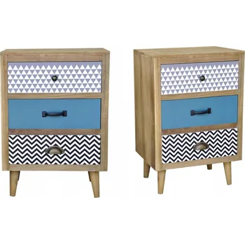 Komoda Vitrína bílá, černá, dub ořech, modrá, šedá matná 64,5 x 34,5 x 33 cm Bettina